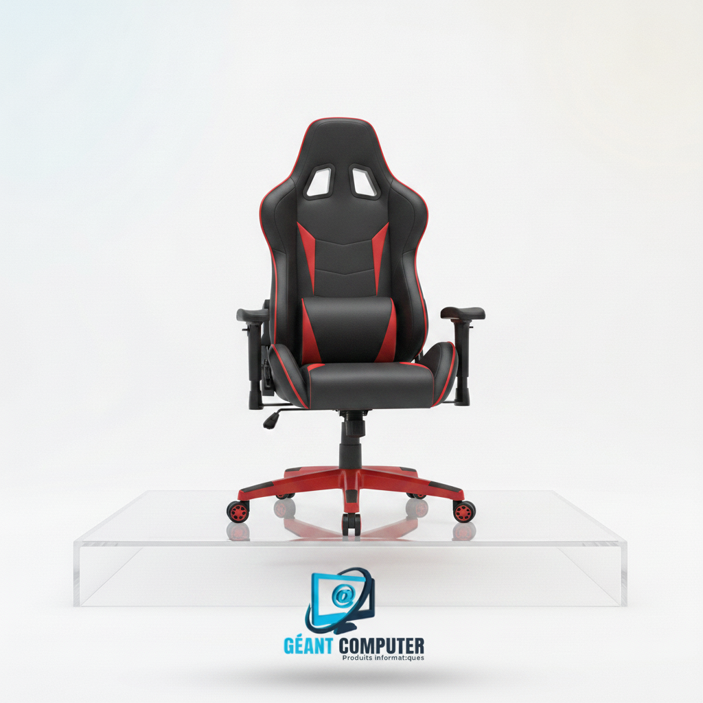 CHAISE GAMER CHAIR CH06-12 PIETEMENT NYLON SUR 5 ROULETTES ROUGE (IA)