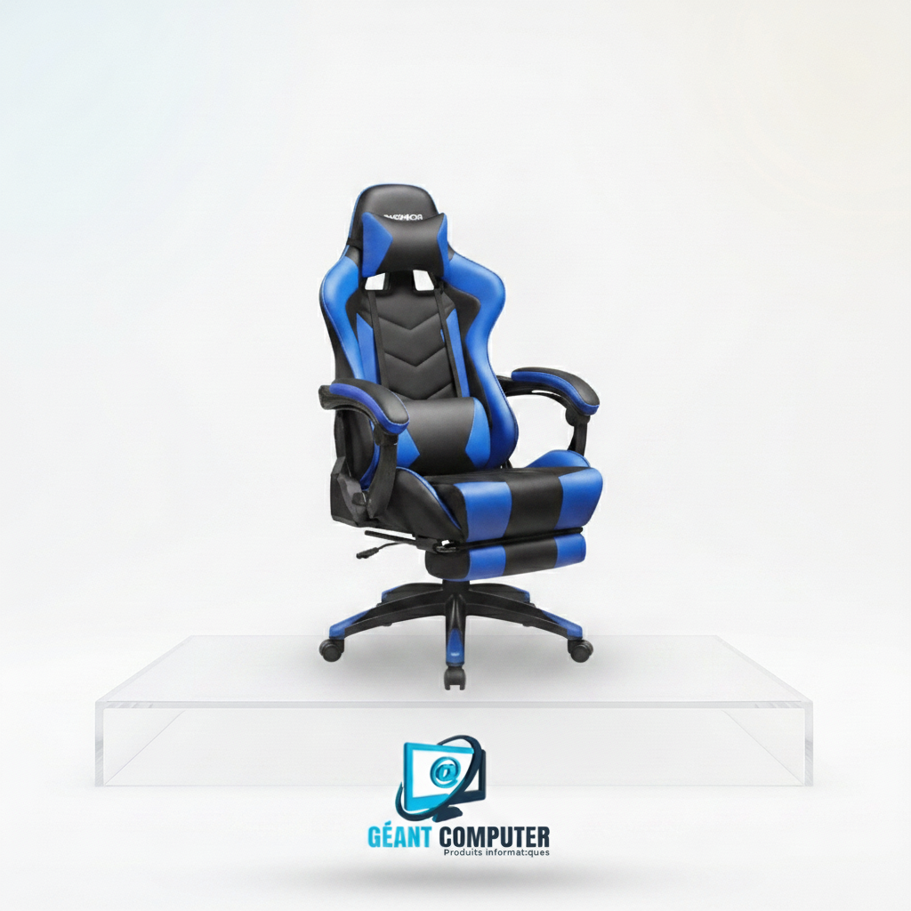 CHAISE GAMER CHAIR CH06-4 PIETEMENT NYLON SUR 5 ROULETTES BLEU