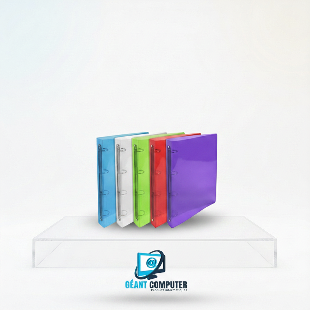 CLASSEUR 4 ANNEAUX TRANSPARENT (IA)