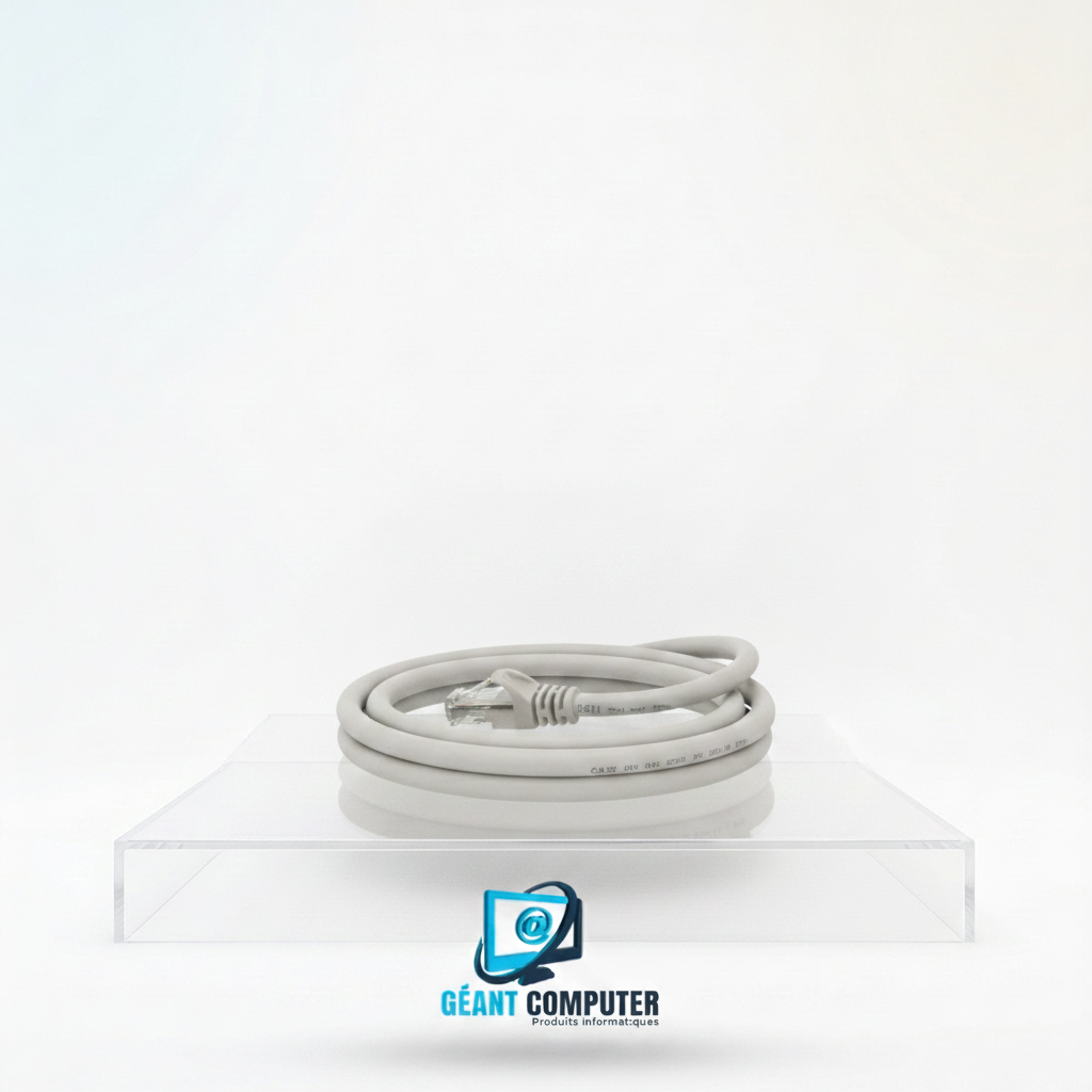 CABLE CORDON BRASSAGE 0.5M CAT6 GRIS (IA)