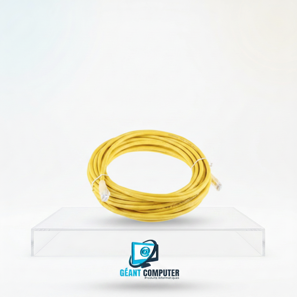 CORDON RESEAU 10M CAT6 JAUNE (IA)
