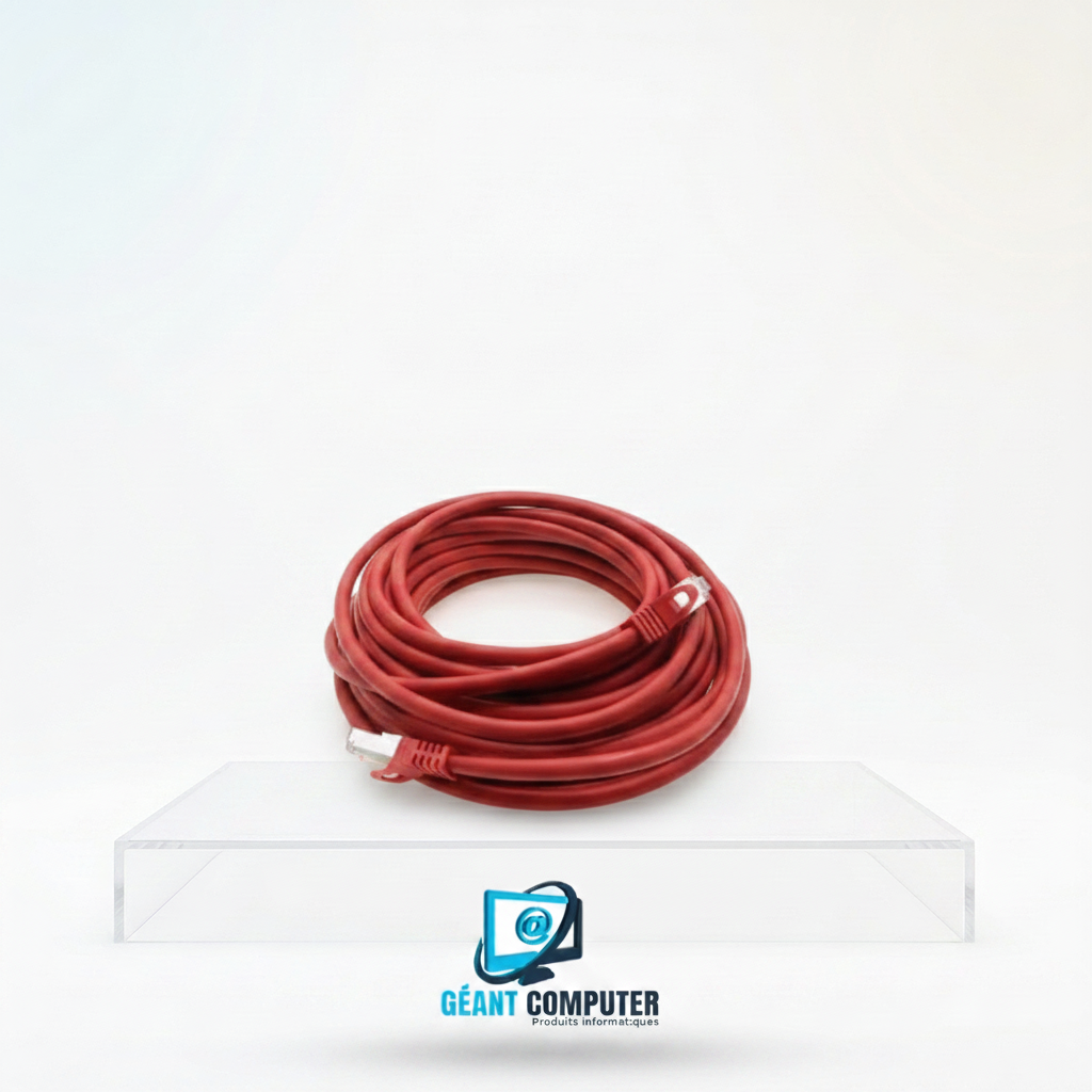 CORDON RESEAU 10M CAT6 ROUGE (IA)