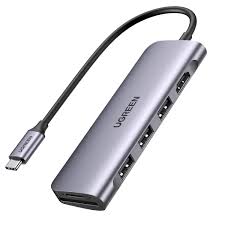 Adaptateur Type C 6 IN 1 Ugreen CM136 HDMI 4K + USB 3.0*3 + PD POWER CONVERTER