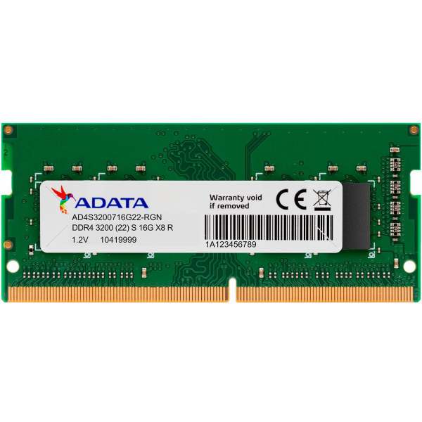 Barette Memoire Adata DDR4 16Go 3200 Pc Portable  AD4S320016G22