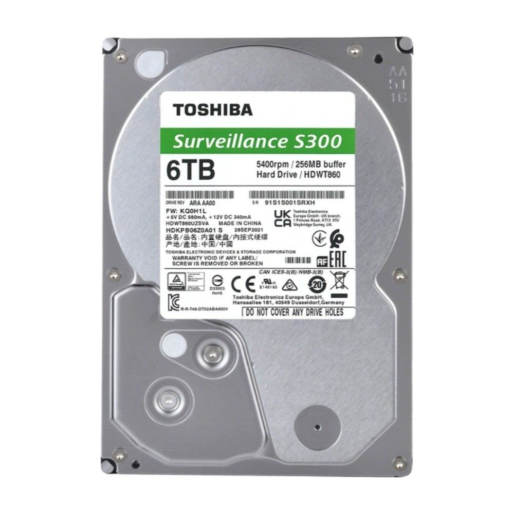 Disque Dur 6To 3.5 Sata Toshiba Surveillance New