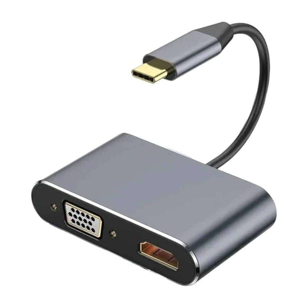 Adaptateur Type C 8 In 1 Hdmi + Vga + Port Reseau + Type C + Lecteur carte + Usb 3.0 *2