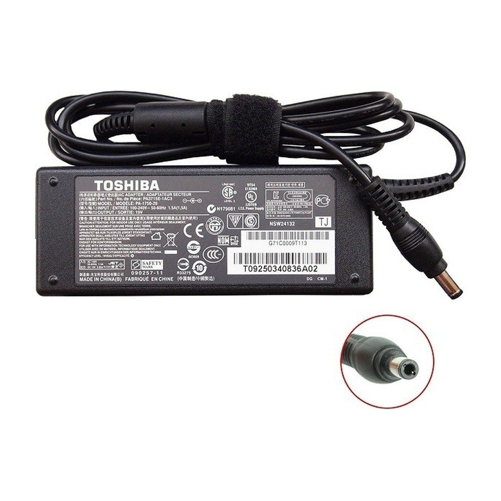 Chargeur Toshiba 19V/3.42A Tete Noir Normal