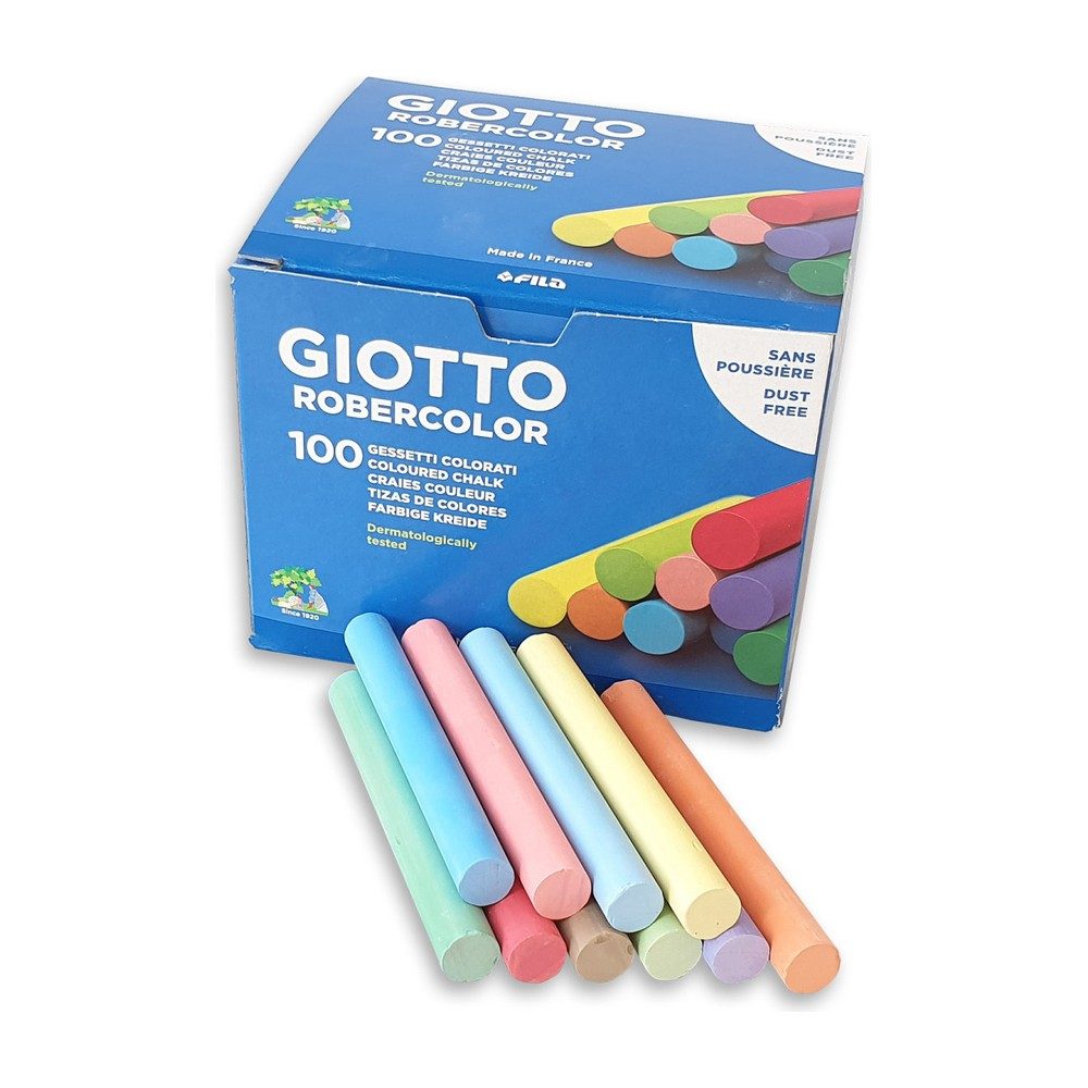 Boite 100 bâtonnets de craie - couleur