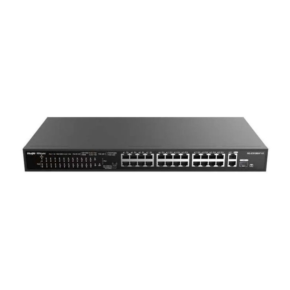 Switch Ruijie 26 Ports "24 Ports 10/100 Mbps + 2 Ports Gigabit" RG-ES126S-LP