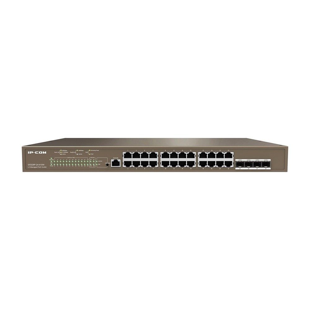 Switch Ip-com G5328f Switch 24 Ports Gigabit L3 Managed Whit 4 SFP Ports 1 Console Ports