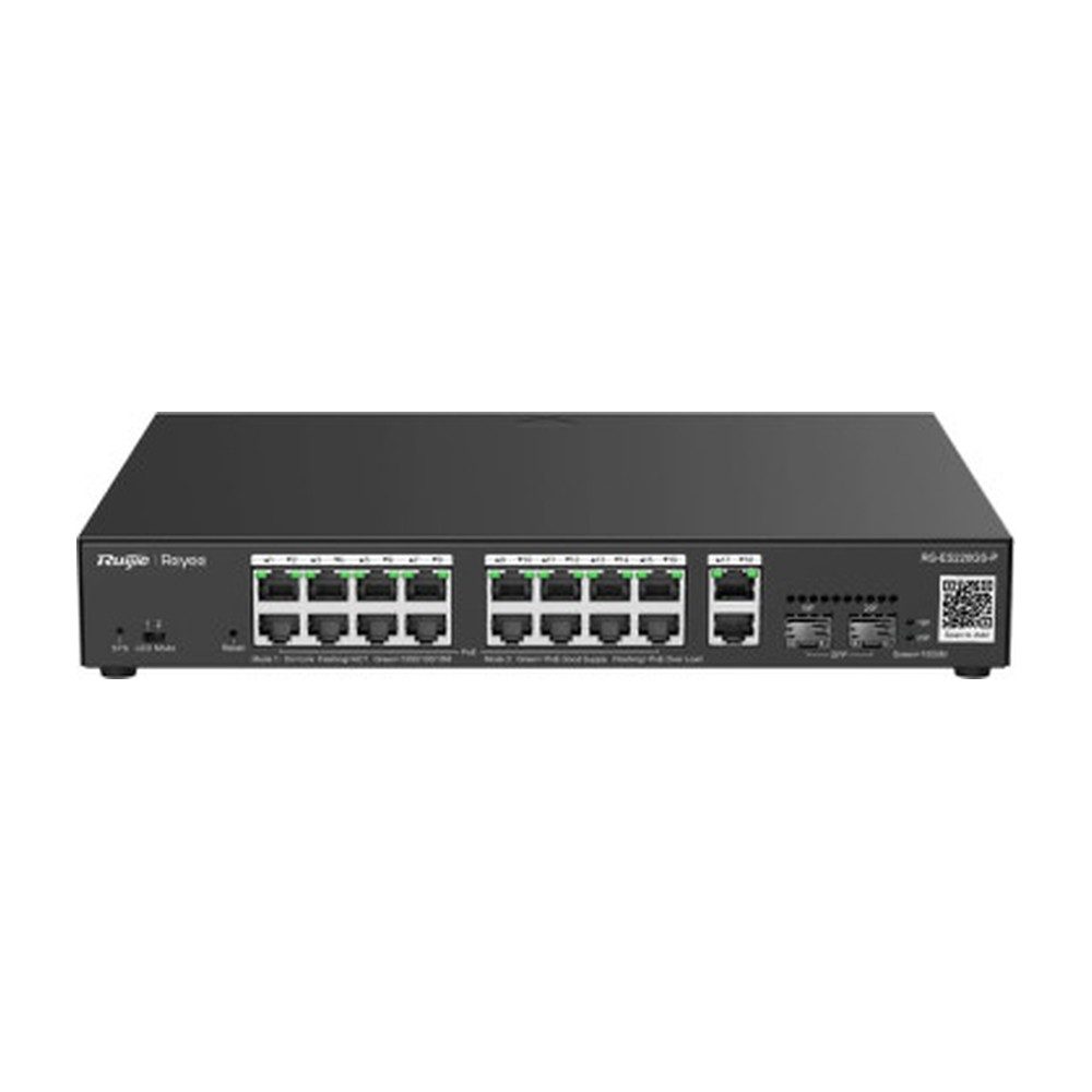 Switch Ruijie RG-ES220GS-P 20 PORTS GIGABIT 16 PORTS POE + Ports, 2 RJ45 Ports, 2 SFP 250W — photo 2