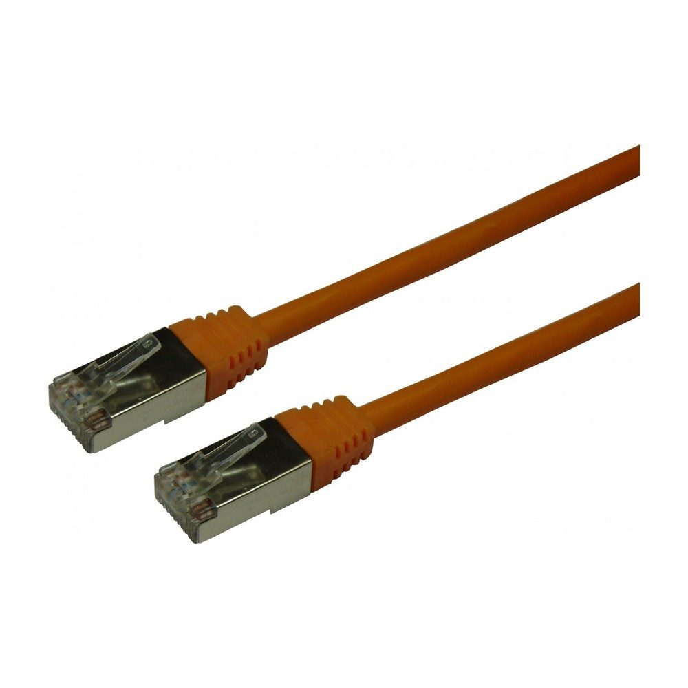 CORDON RESEAU 1M CAT6E TETE METAL ORANGE