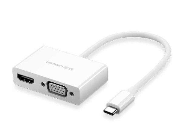 Adaptateur Ugreen USB-C to HDMI+VGA Blanc 30843