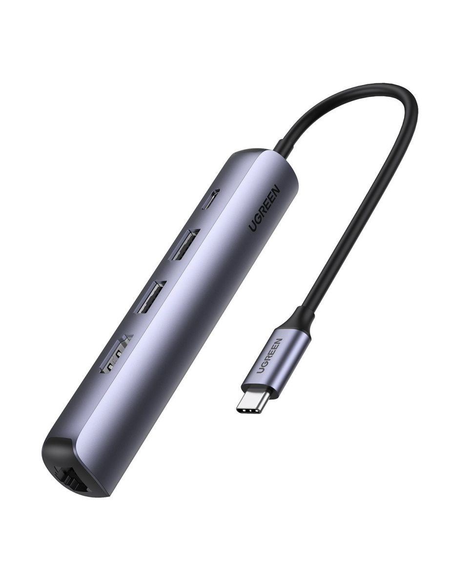 Mini Station d'accueil USB-C Ugreen 5en1 Avec Power Delivery 10919 Port Hdmi 4K + Port Vga + 2 Ports Usb + Port Rj45 + Port Usb C