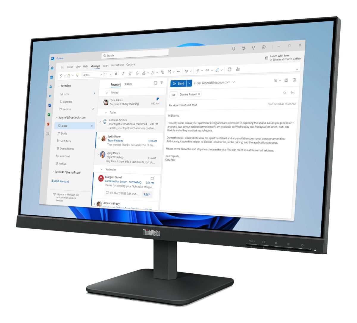 Ecran Lenovo 24" S24-4e Full HD Vga - Hdmi (64B5KAT1EU) — photo 3