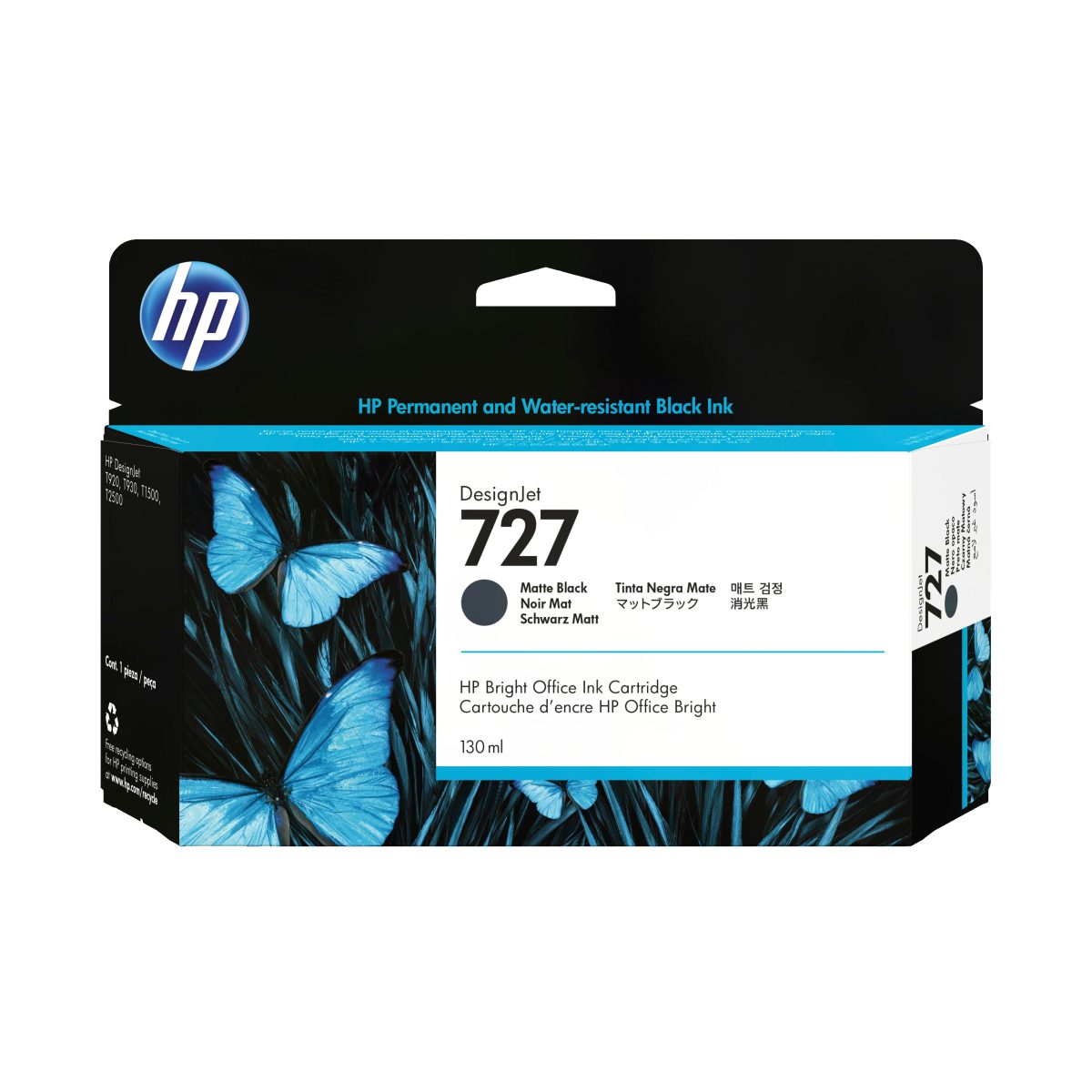 Cartouche HP 727 Matte Black -B3P22A-