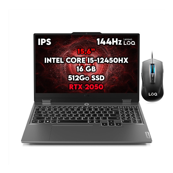 Pc Portable Lenovo LOQ 15IAX9 i5 16Go/512Go 12éme  15.6"